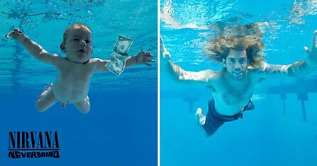 Герой обложки Nevermind группы Nirvana воссоздал её спустя 25 лет. Посмотрите, как карапуз выглядит сейчас!