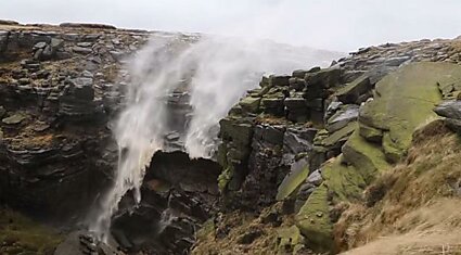 Водопад, в котором вода льется "вверх ногами"